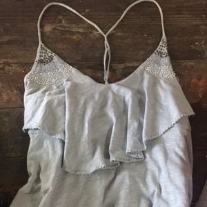 Little Light Blue Dress with Beaded Details+Comfy